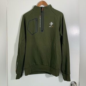 Ralph Lauren RLX 67 expedition, green, long sleeve, quarter zip half zip top L